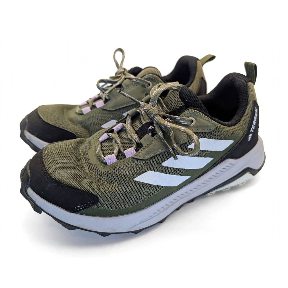 Adidas Terrex Anylander Women 9 Olive Green Hiking Trail Shoes Sneakers JQ9955